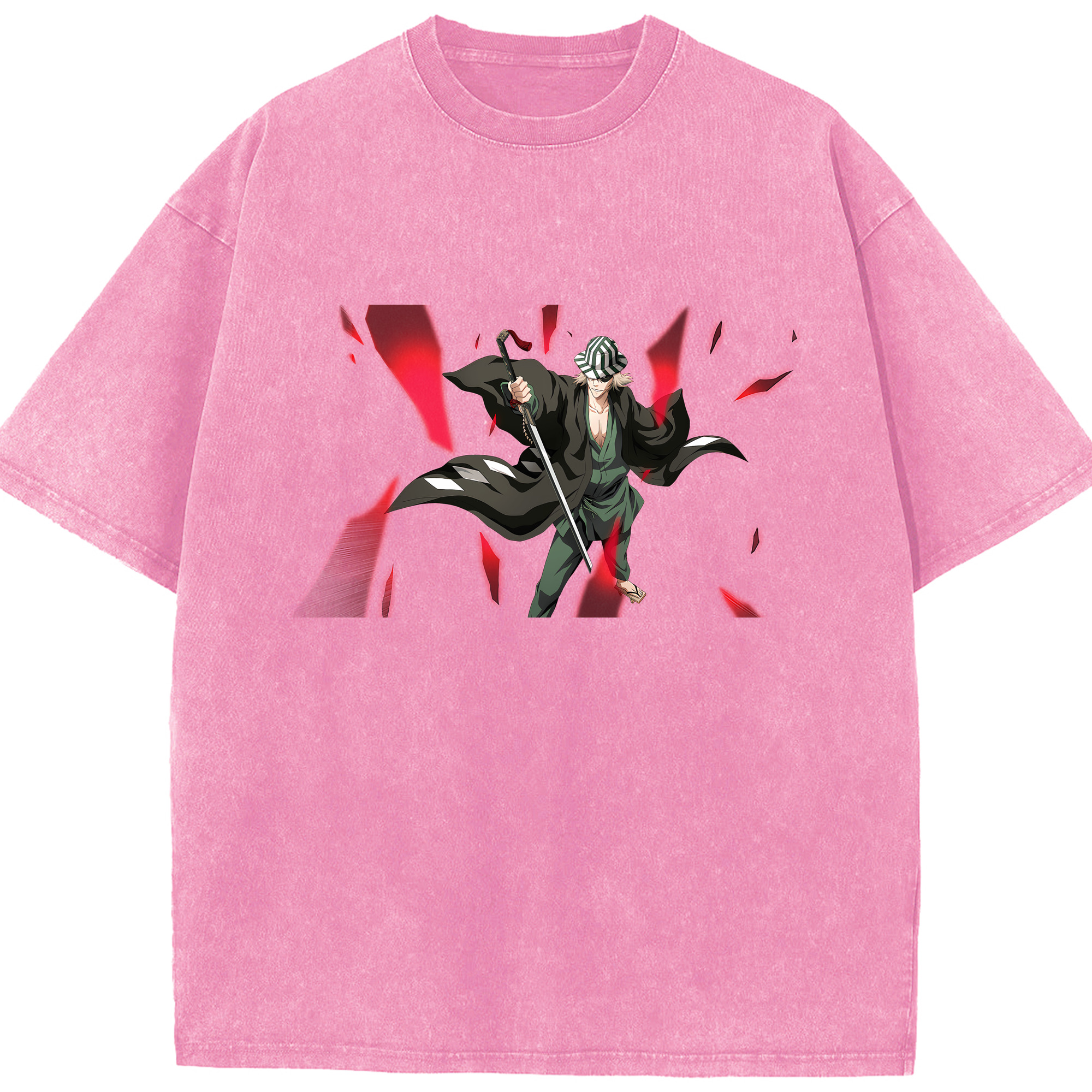 （画像用） "ブリーチ 浦原 喜助（うらはら きすけ） BLEACH Urahara Kisuke " 綿100% ヴィンテージ風 半袖Tシャツ（フロントプリント）